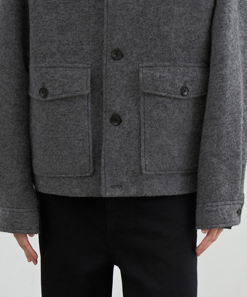 Musinsa Standard Wool Blend Jersey Oversized Out-Pocket Jacket [Medium Grey]