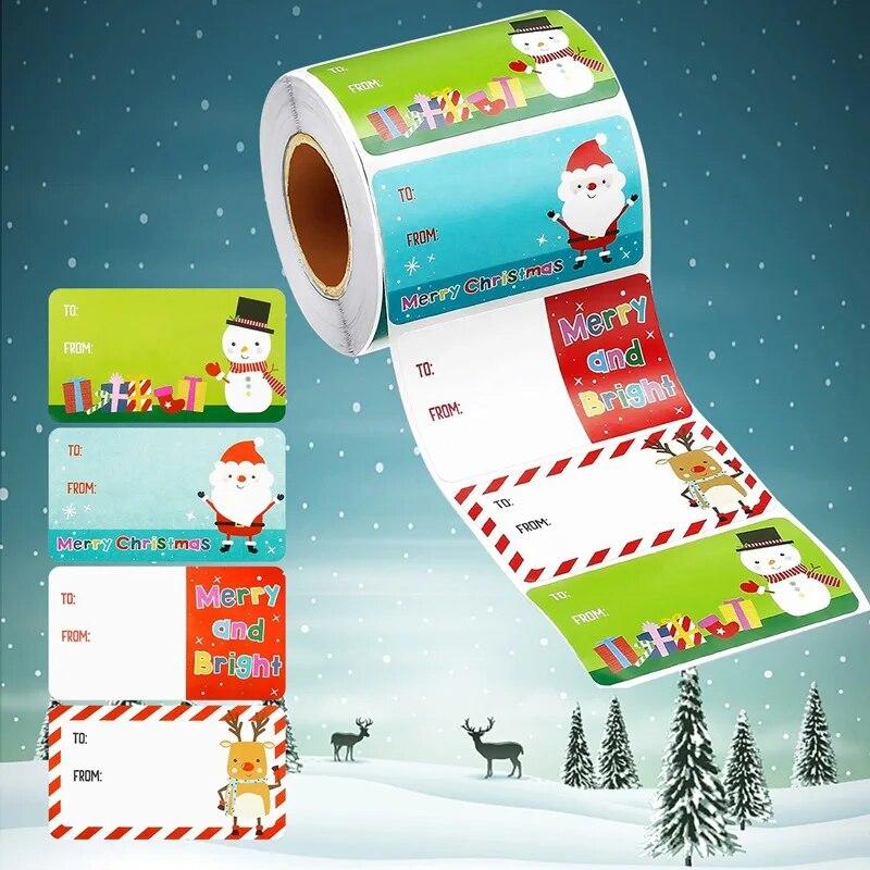 500Pcs Envelope Merry Christmas Decorations For Home 2023 Cristmas Xmas Seal Labels DIY Gifts Christmas Gift Packaging Stickers