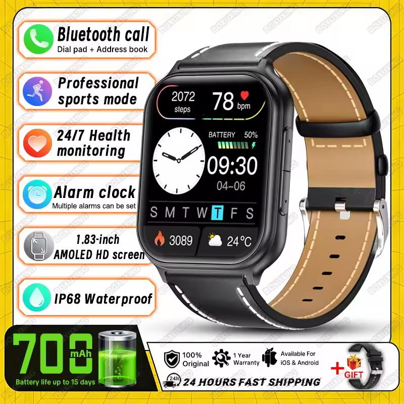 New Men 700 mAh Battery Outdoor Fitness Sports Smart Watch IP68 Waterproof Heart Rate GPS Track Bluetooth Call Smartwatches