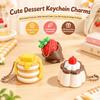 Simulation Food Pancake Keychain 3D Shape Pudding Keychain New Stress Relief Clicker Kids Toy