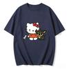 Hello Kitty Cartoon Printed Short Sleeve Cotton Tshirt 2026 Summer Casual Fashion Women Tshirt Y2K Fun Round Neck Womens Top
