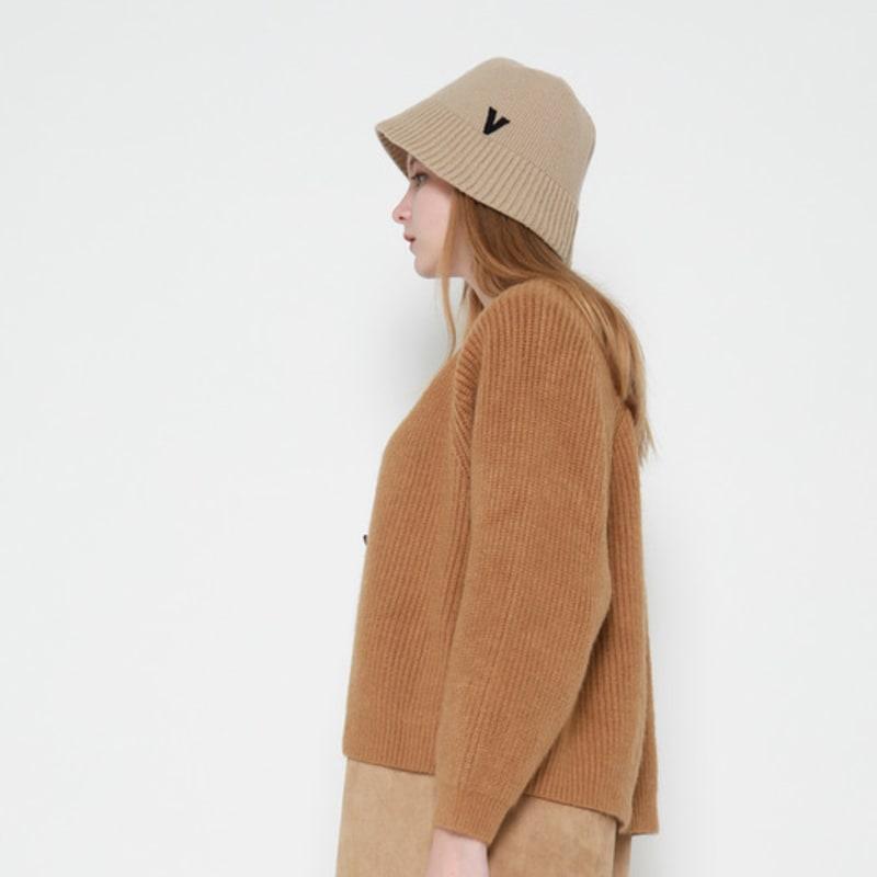 

V s atelier wool knit bucket hat (2 colors) charcoal_F