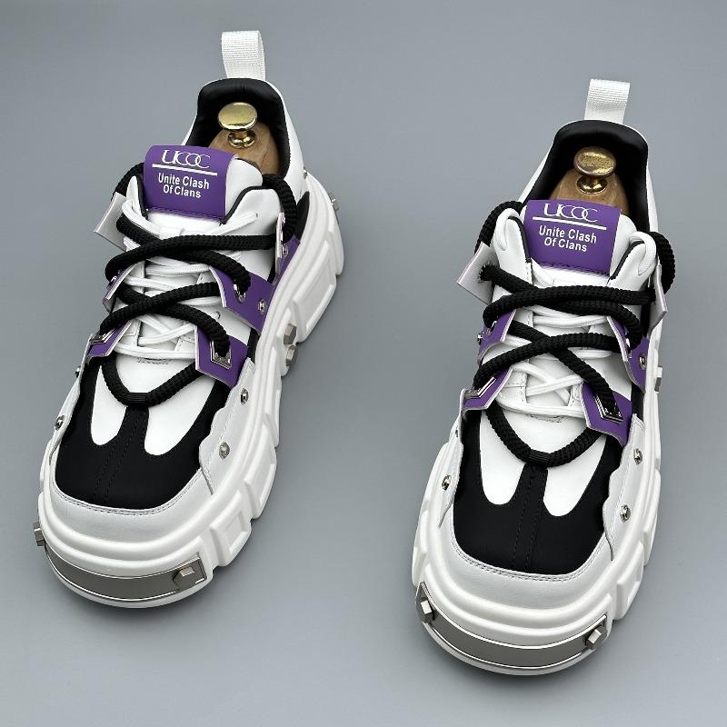 Fashion Men's Fashion Big Head Thick Sole Derby Shoes Trend Rivets Versatile Casual Shoe Punk Lace Up Skateboard Shoes Zapatillas Hombre