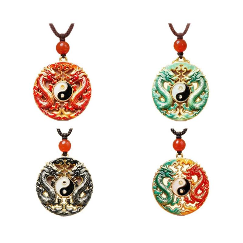 Ethnic Auspicious Gourd Blue Imitation Jade Pendant Necklace Vintage Jewelry For Women Traditional Outfit Accessory Gift