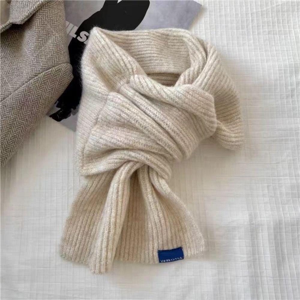 Woolen Cross Scarf Thicken Neck Scarf Neck Guard Shawl Short Neckerchief Women