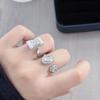 Vintage Geometric Bead Open Ring Light Luxury Zircon High Sense Fashion Niche French Index Finger Ring Women