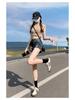 Women's Retro Distressed High-Waisted Denim Shorts - American Ins Style, Stretchy A-Line Bodycon Hot Pants