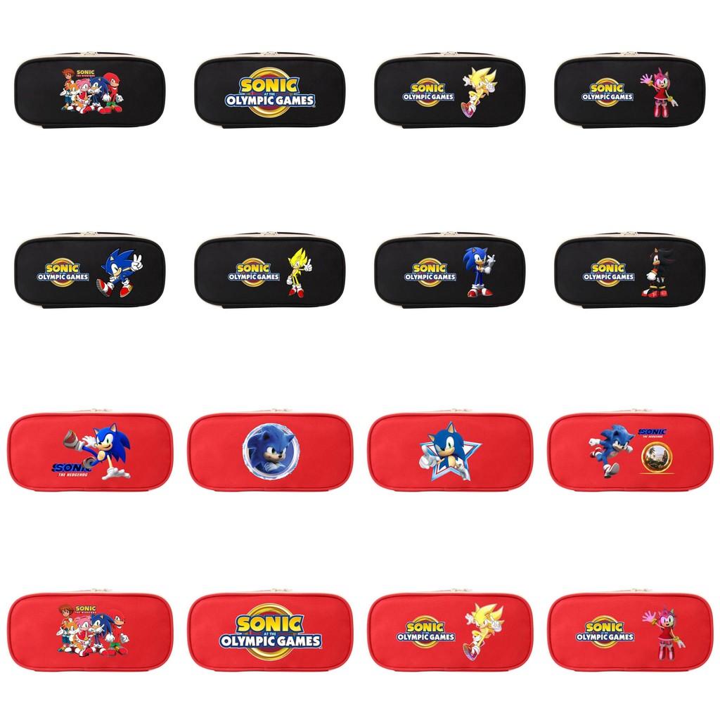 Sonic The Hedgehog Student Pencil Case Canvas Large Capacity Zipper Pen Bag For School Supplies And Teen Gift