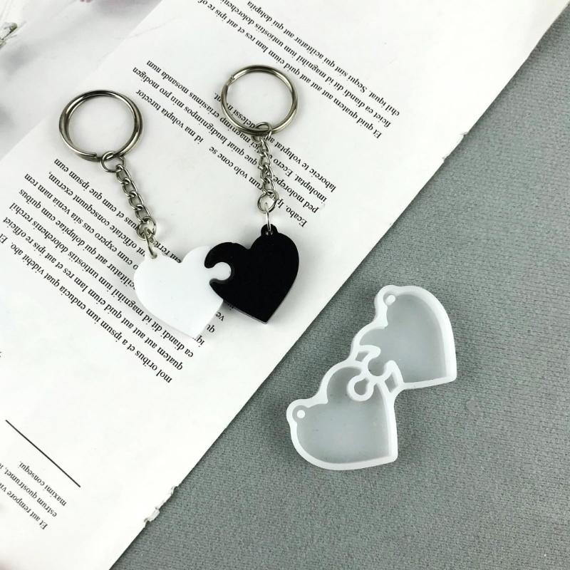 Heart Silicone Resin Mold,Valentines Epoxy Casting Mold for DIY Crafts Pendant Jewelry Making Keychain Silicone Mold
