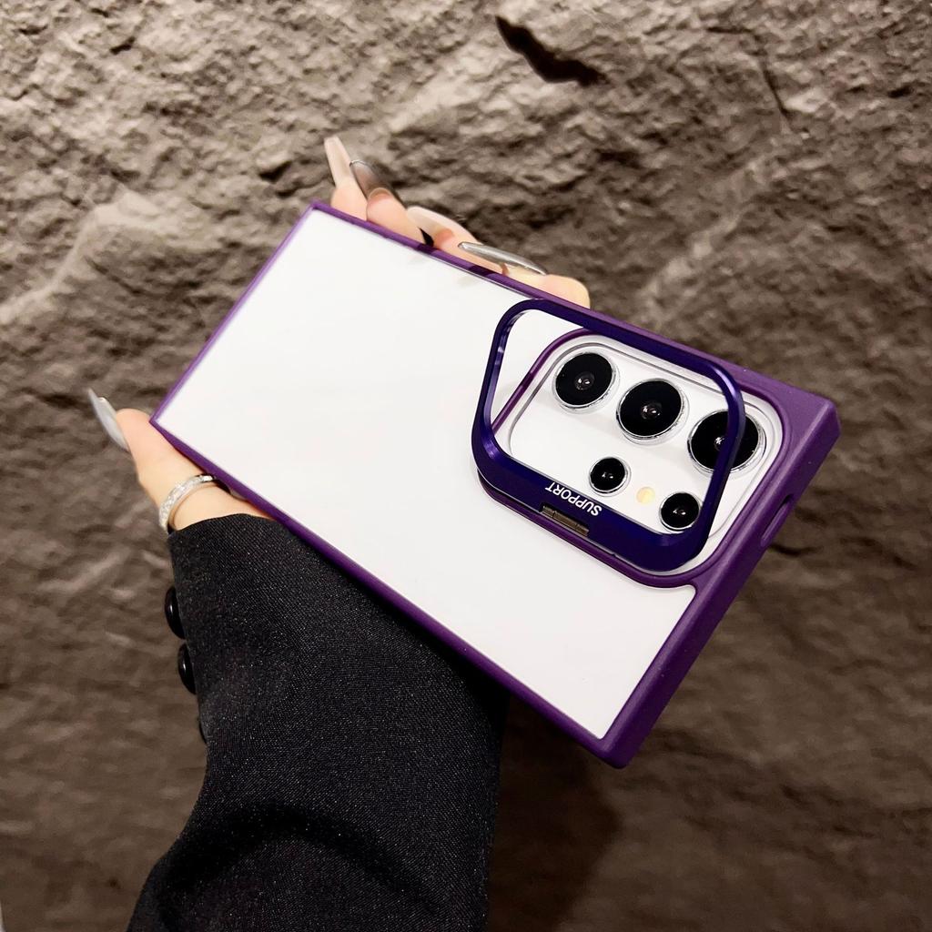 Suitable for Samsung S25 Ultra Magnetic Phone Case S24Plus Hidden Metal Lens Bracket S23 Transparent S24