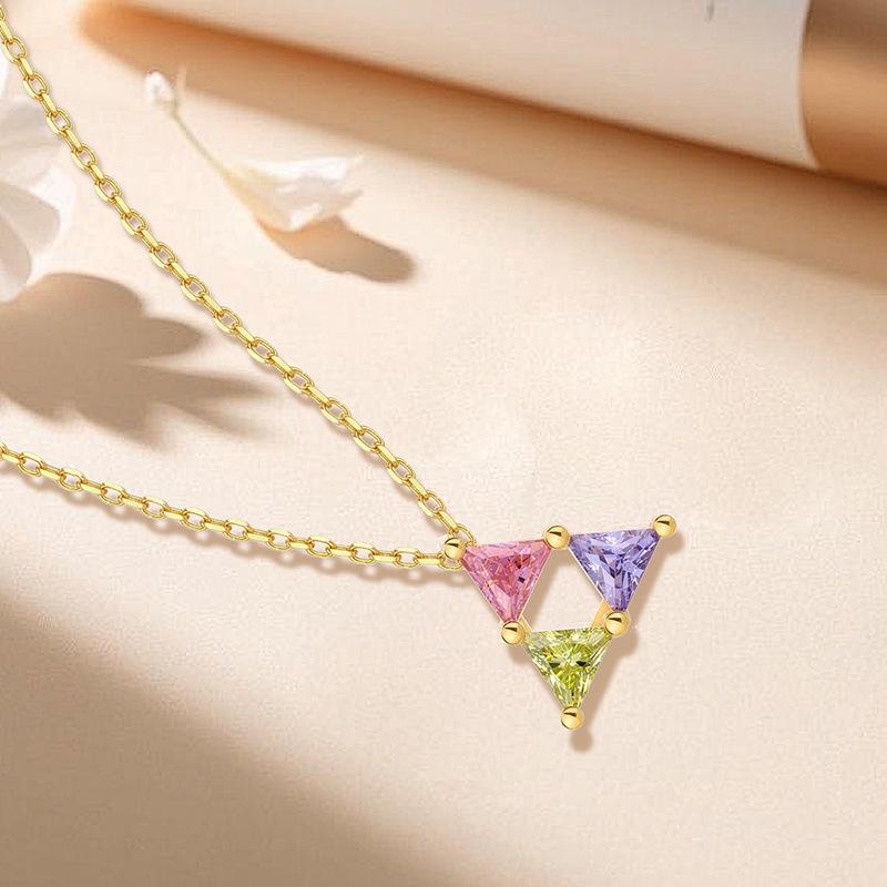 Retro Geometric S925 Sterling Silver Necklace: European & American Fashionable Clavicle Chain Jewelry for Women