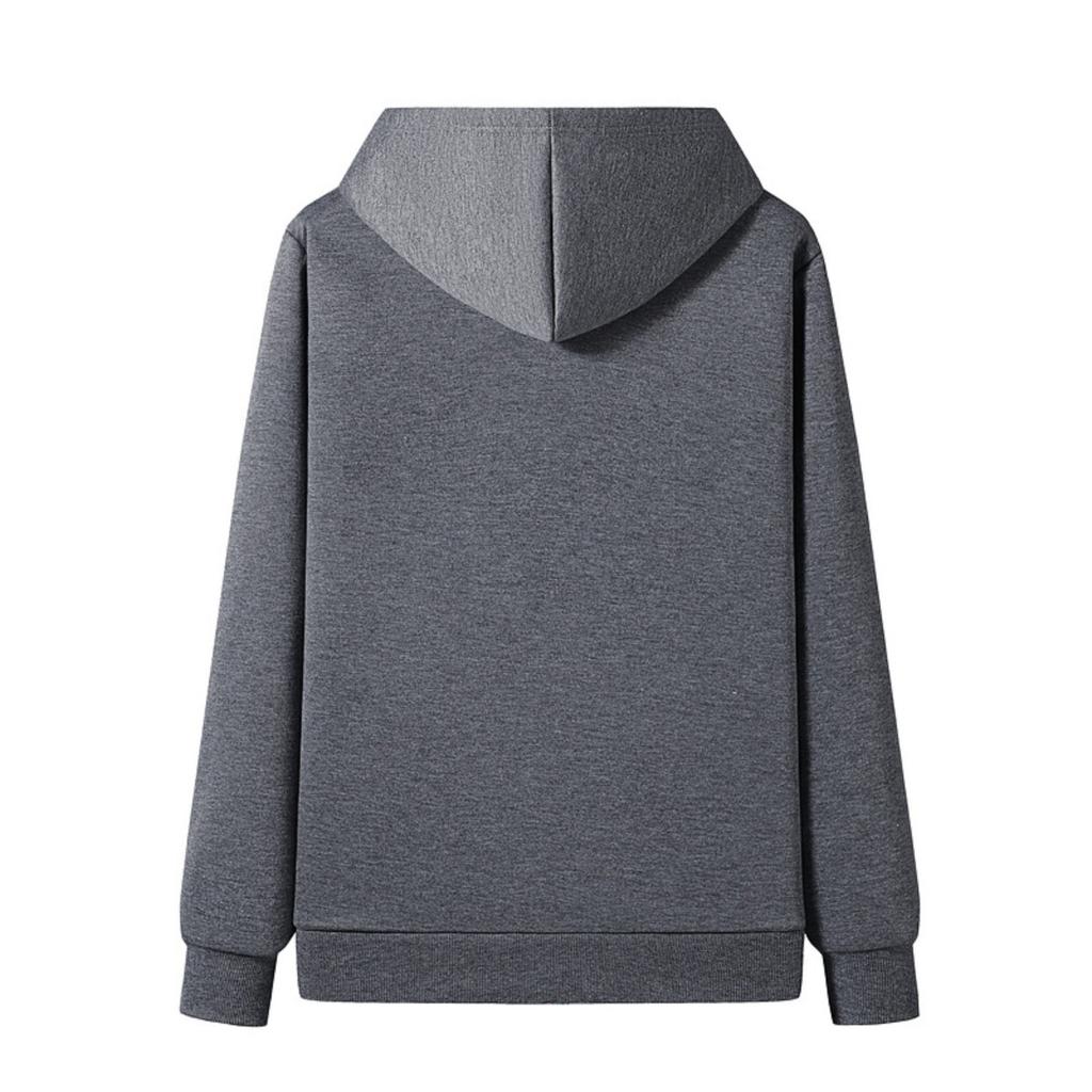 Hettejakke i lammeull for menn, høst og vinter med tykk fleecehette-cardigan, avslappet varm jakke