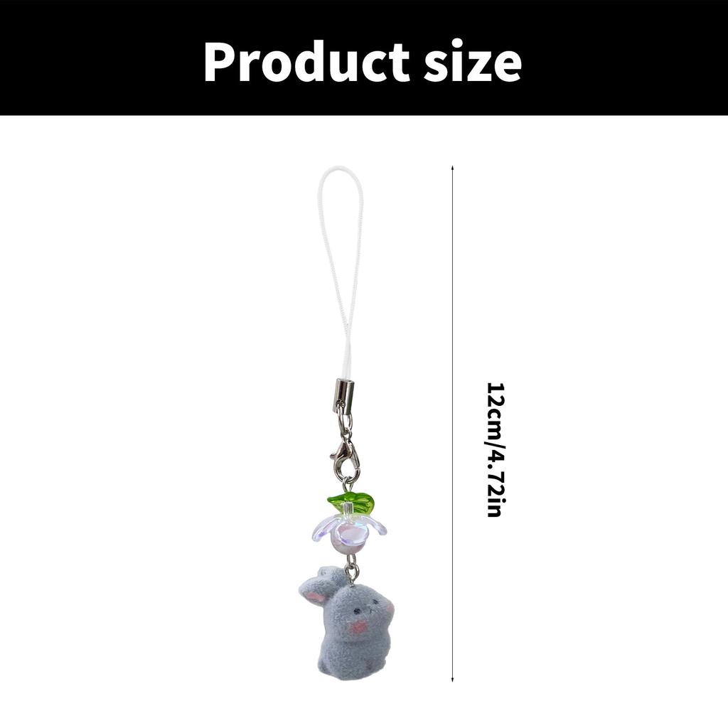 Charmante flauschige Hasen Handykette Harzmaterial verbessert die Ästhetik des Telefons Geeignet für personalisierte Dekoration