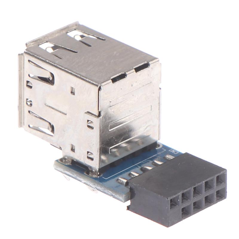 9-Pin Motherboard To 2 Ports Usb 2.0 A Female Internal Header Adapter