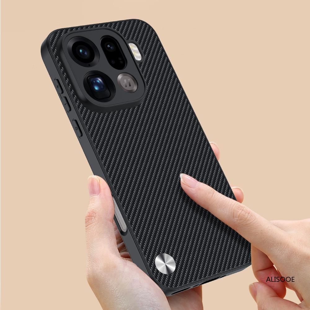 Lederhülle für OPPO Find X9 / X9 Pro Hülle Luxus Fasertextur PU-Leder Schutz Stoßfeste Abdeckung Capa