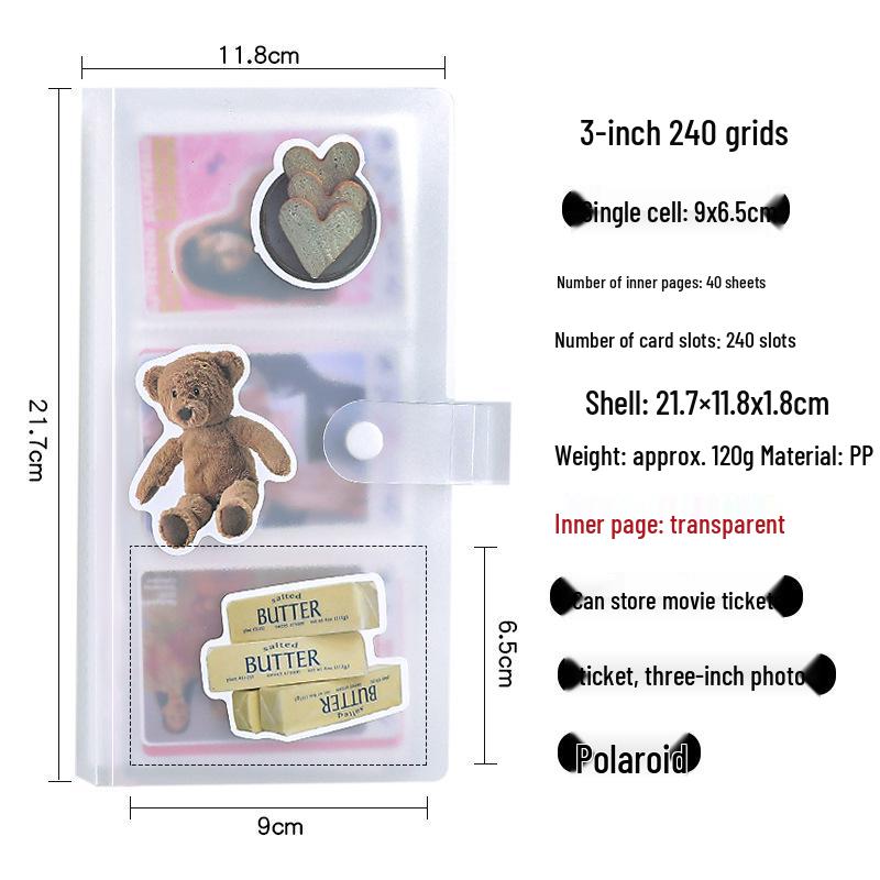 3-Zoll Polaroid Mini Transparentes Fotoalbum für Fotos, Tickets und Postkarten Scrapbook