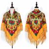 Floral Print Square Scarf Big Size Head Wraps Fashion Tassel Headscarf  Girl