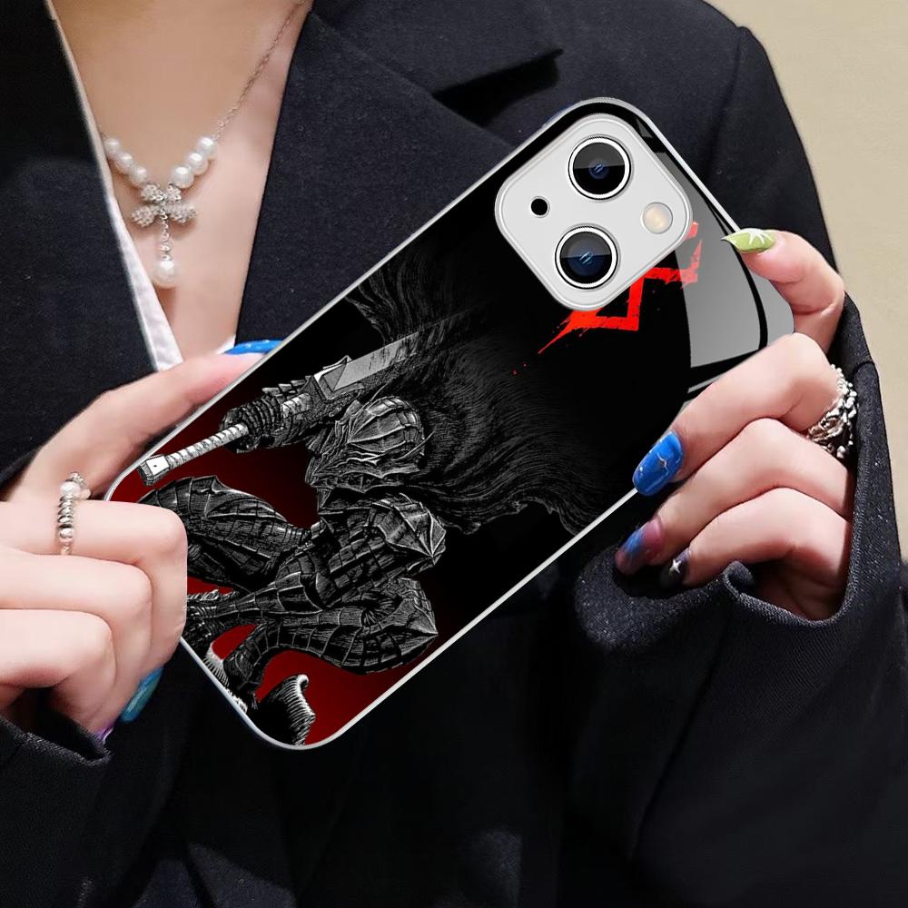 Anime Berserk Phone Case For IPhone 14 13 12 Mini 11 Pro XS Max X XR 14 Plus Tempered Glass Cover