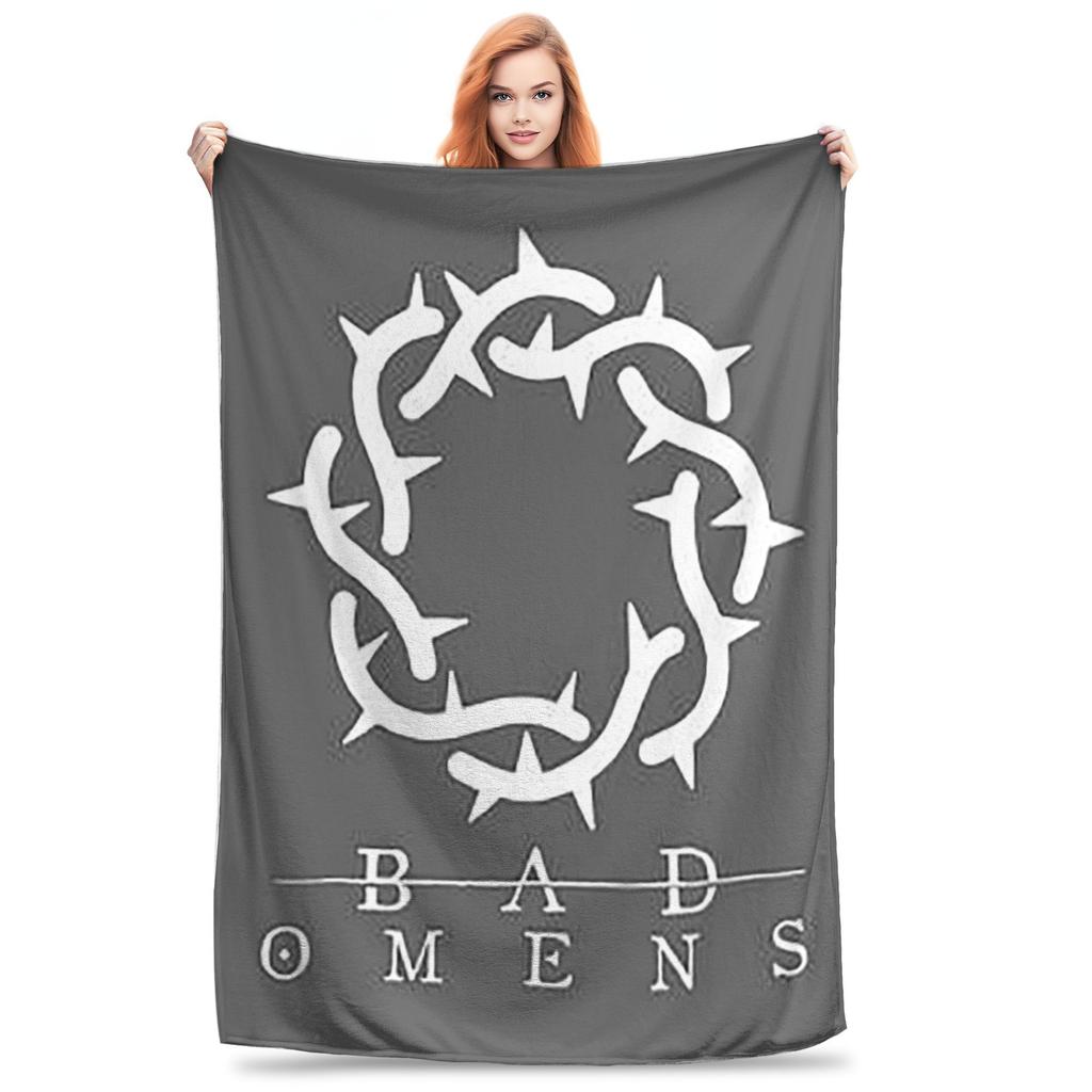 Bad Omens Logo Metalcore Merchandise Black Metal Blanket Flannel Sofa Throw Blanket for Couch Bedding Travel Throws Bedspread