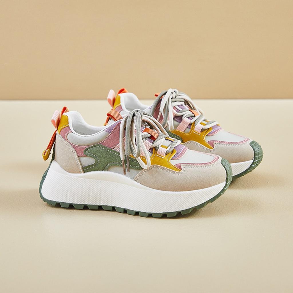 Běžecké sportovní boty s tlustou podrážkou zvyšující výšku, ležérní