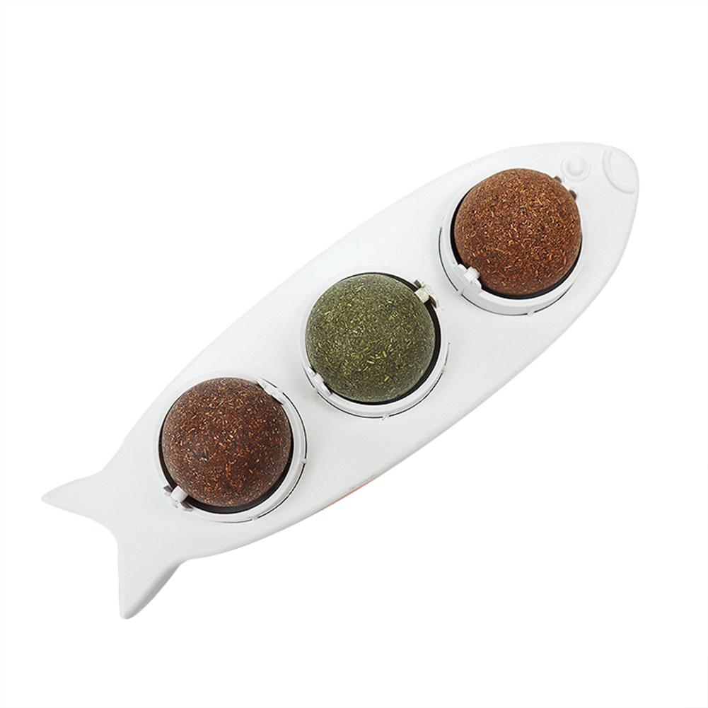 

Игрушки для кошек с мятными шариками — съедобные игрушки для кошек Вращающиеся жевательные шарики 3-в-1 (белый) РАУ