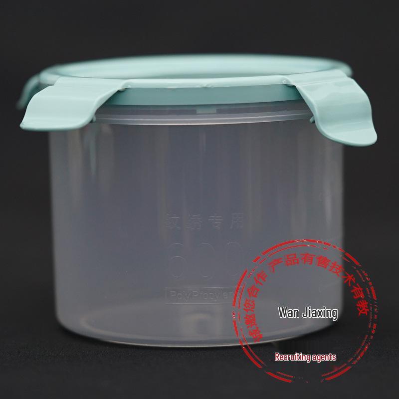 

600ml Clear PP Plastic Storage Jar with Lid for Microblading Needles & Finger Cots