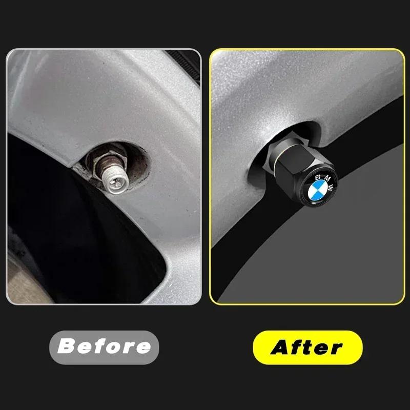 -Car Styling Keychain Key Ring with Auto Tire Valve Caps For BMW M Performance F15 E46 E70 E71 E91 E92 E93 F20 F15 F13 M3 E34 X5 EJ3