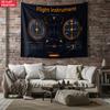 Flight Instrument Dashboard Tapestry Aviator Pilot Cockpit Wall Art Decor For Aviation Enthusiasts Room Bedroom Office Decor