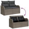 Ensemble de Canapés de Jardin vidaXL 6 Pièces avec Coussins Gris, Canapé de Jardin vidaXL 2 Places avec Rangement &amp; Coussins 3358183