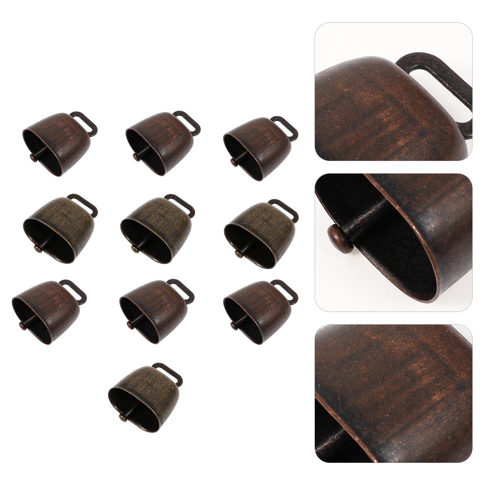 

10 Pcs Decorations Metal Cow Bell The Ringer Farm Loud Bronze Iron Cattle Bells