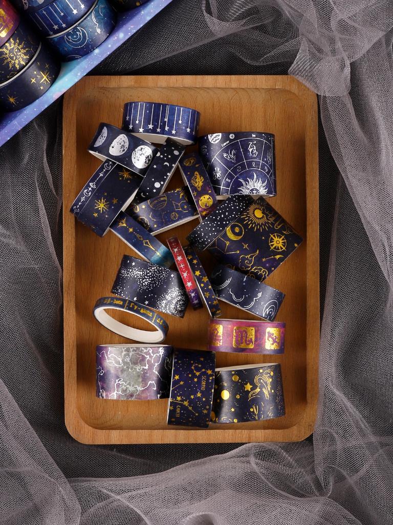 20rolls/box Starry Sky Themed Washi Tape Stationery Washi Tape Japanese Stationery Scrapbooking Supplies Art Supplies Gift