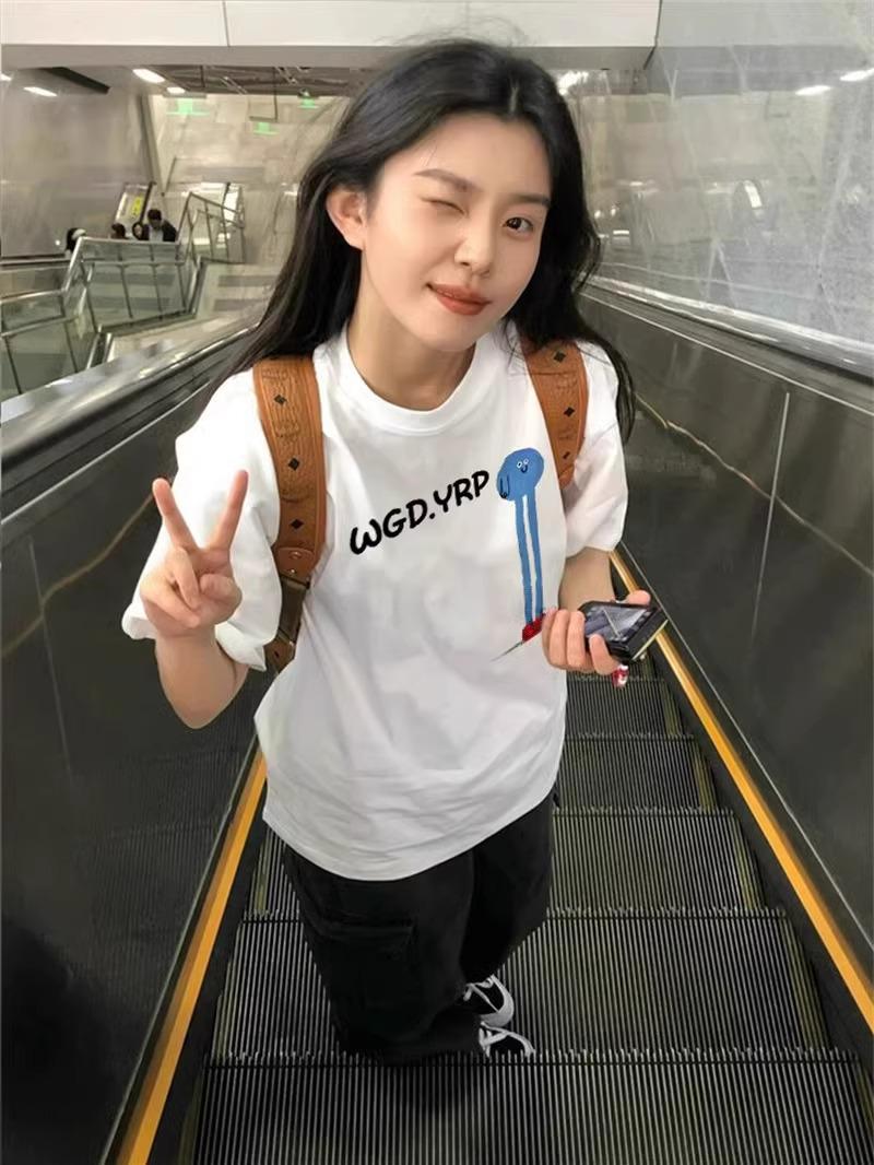 

2025 Women s White Short-Sleeve T-Shirt: Summer Style, Pure Cotton, Loose Fit, Straight Shoulder Design. L хізер сірий колір