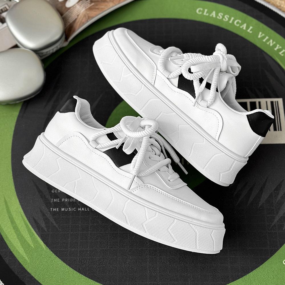 

Little white shoes men s summer 2025 new casual sports men s shoes youth white height-increasing versatile breathable board shoes 45