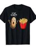 Casual Graphic Tee 1pc Men's Crew Neck Knit Fabric Medium Stretch Regular Fit Fun French Fries & Potato Print for SummerComfortable Tee Graphic Print
