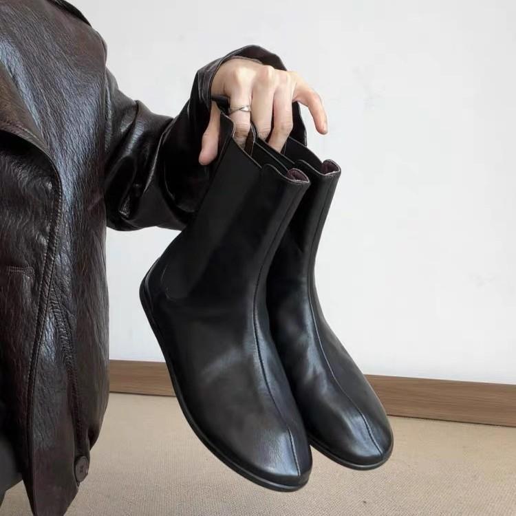 Stivaletti Chelsea rotondi comodi versatili a fondo piatto retrò stivaletti corti autunno e inverno stivali Martin in velluto