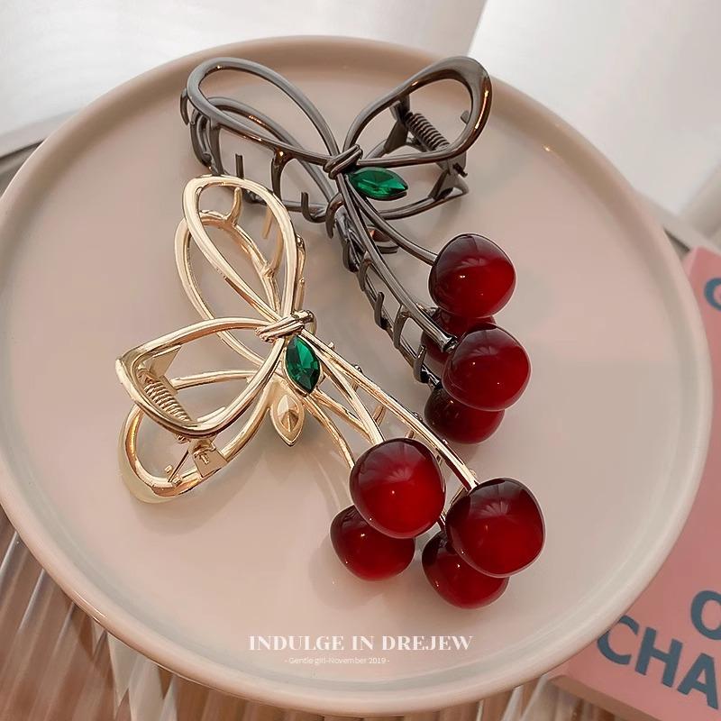 1/2 Stück Kirschhaarspange Damen Haaraccessoire