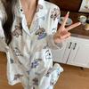 Cartoon Sausage Dog Plus Size Women's Long Sleeve Pajama Set for Spring/Autumn