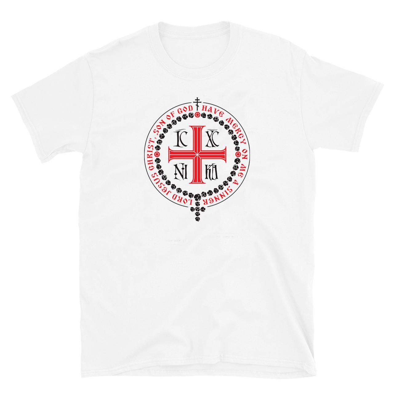 Молитва Иисуса ICXC NIKA Православный Крест Футболка 100% Хлопок Круглый Вырез Короткий Рукав Летняя Повседневная Мужская Футболка Уличная Одежда S