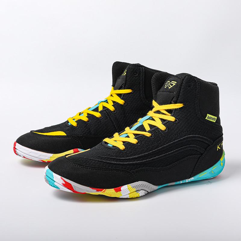 Pojke Flicka Liten Storlek 32-38 Sambo Sneakers Mellanhöga Professionella Boxnings Brottningsskor Anti-Slip Gym Träningsskor