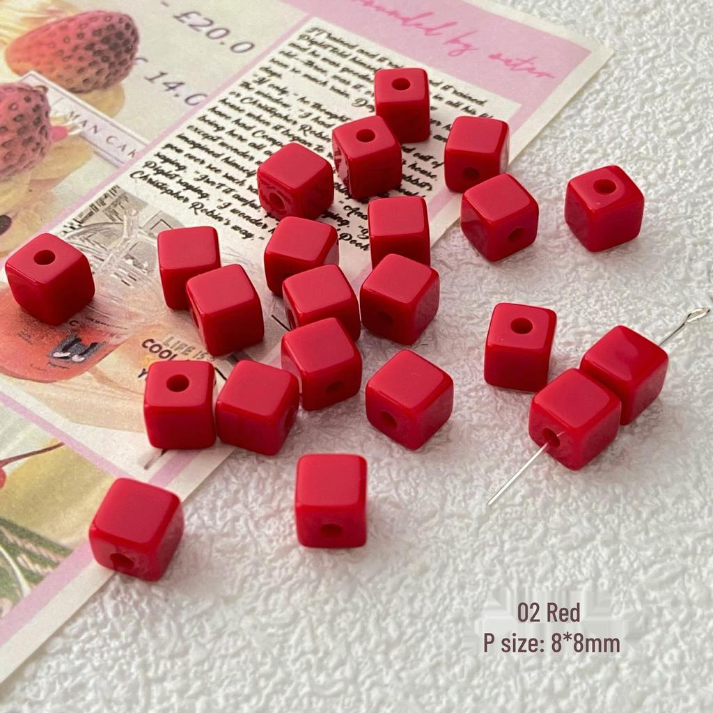 Solid Color Square Acrylic Beads: DIY Jewelry, Phone Chains, Hair Clips & Earrings Accessories