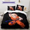 Dragon Ball Krillin Muster Bettwäsche Heimdekoration Geburtstagsgeschenk (1 Bettbezug + 2 Kissenbezüge, ohne Füllung)