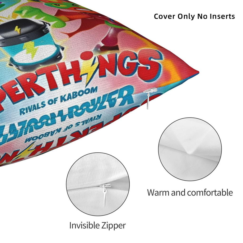 SuperThings Cartoon Quadratische Kissenbezüge Polyester Sofa Kazoom Power Kindergarten Kissenhülle Coole Dekorative Kissenhülle 45*45