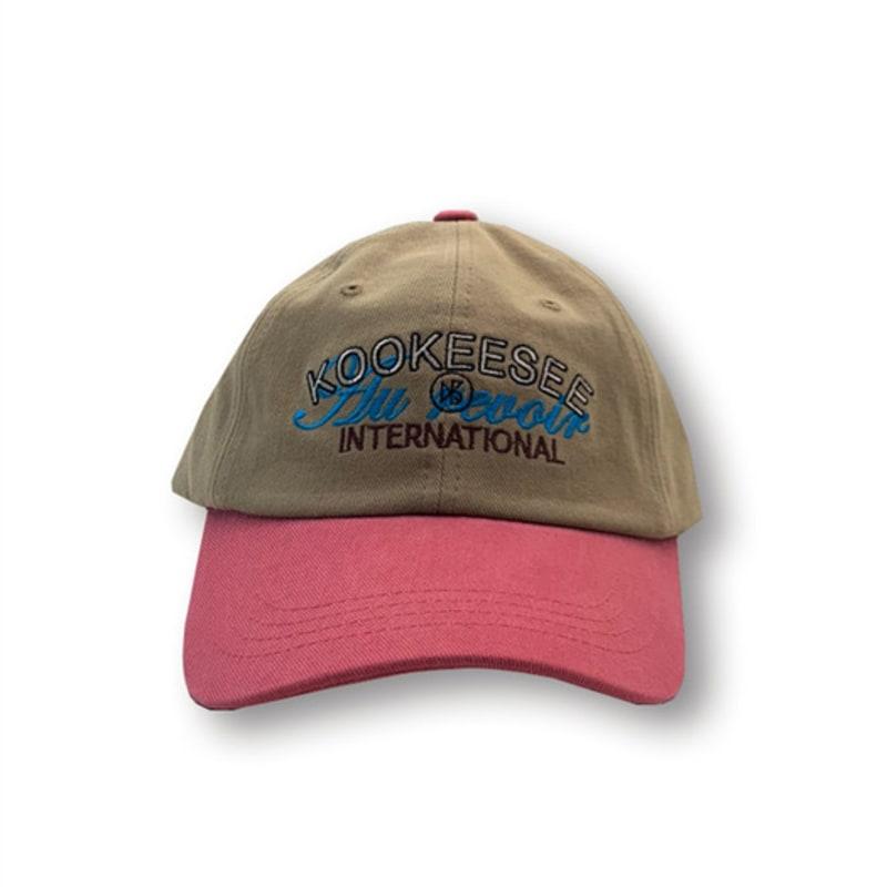 

KOOKEESEE two tone vintage washing ball cap (Beige/Dark pink) Beige dark pink