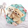 1pc Cute Puppies Floral Background Umbrella with Plastic Handle,Suitable for All Seasons Home Travel Outdoor Umbrellaptys31049
