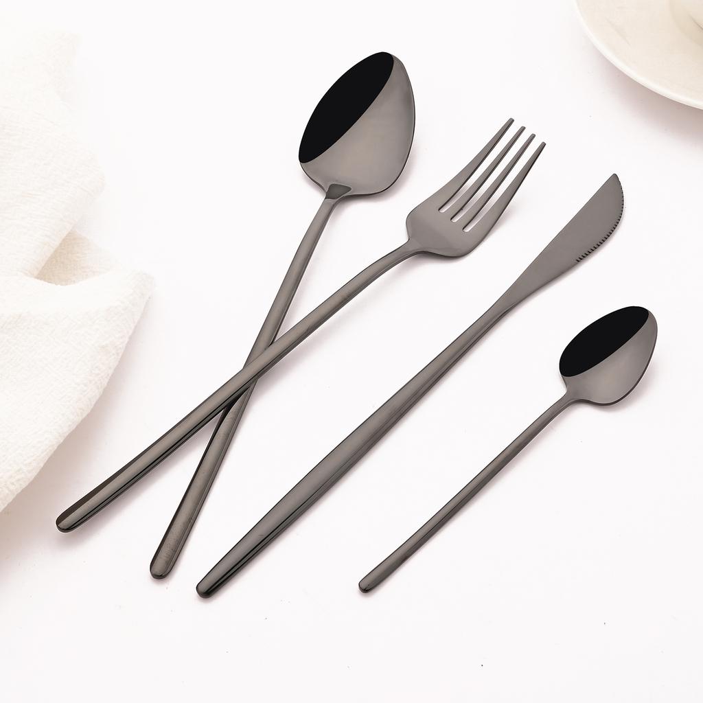 Rainbow 18/10 Stainless Steel Dinnerware Set Kitchen Flatware Tableware Sets Knife Fork Spoon Tea Spoon Cutlery Set Service for 6