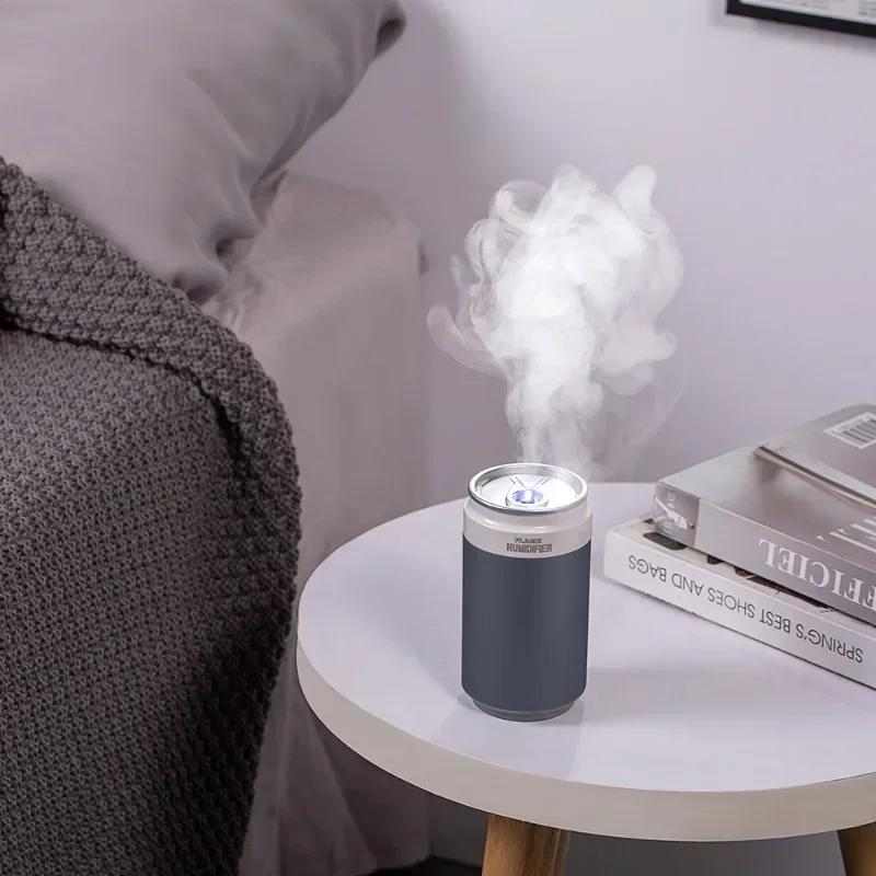 Creative Can-shaped Air Humidifier for Home Car USB Electric Mini Ultrasonic Mute Mist Maker Diffuser with LED Color Lamp 260ML