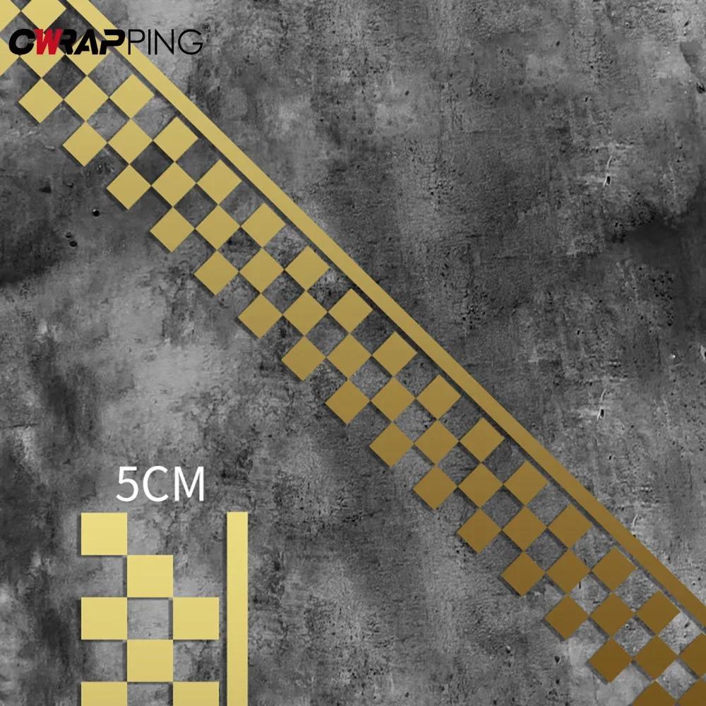 50cm Car Stickers Checkered Stripes Decals Stickers Motorbike Fender Decals Decorative Sticker for Car Motorcycle Accessories