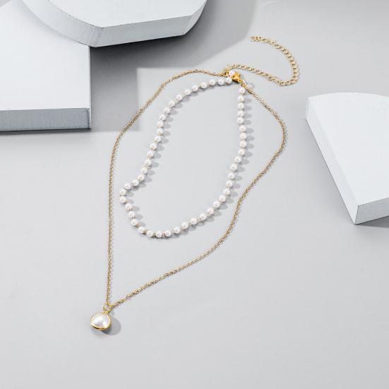 Collier ras du cou Double couche en fausses perles pour femmes, chaîne élégante, bijoux cadeau