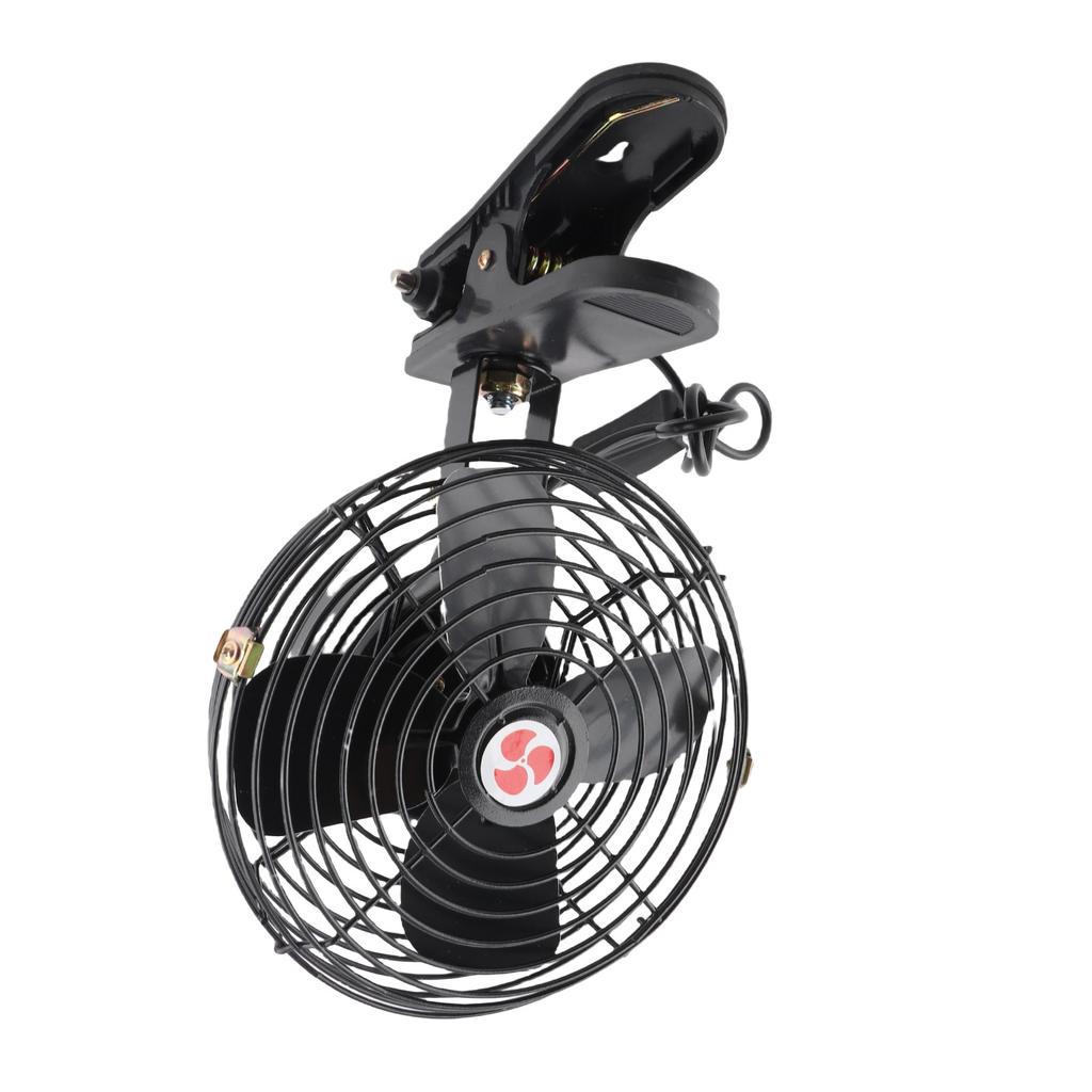 8in Car Cooling Fan Cigar Lighter Powered Black Quiet Metal Clip On Fan for Car Truck SUV RV Boat Bus DC12V