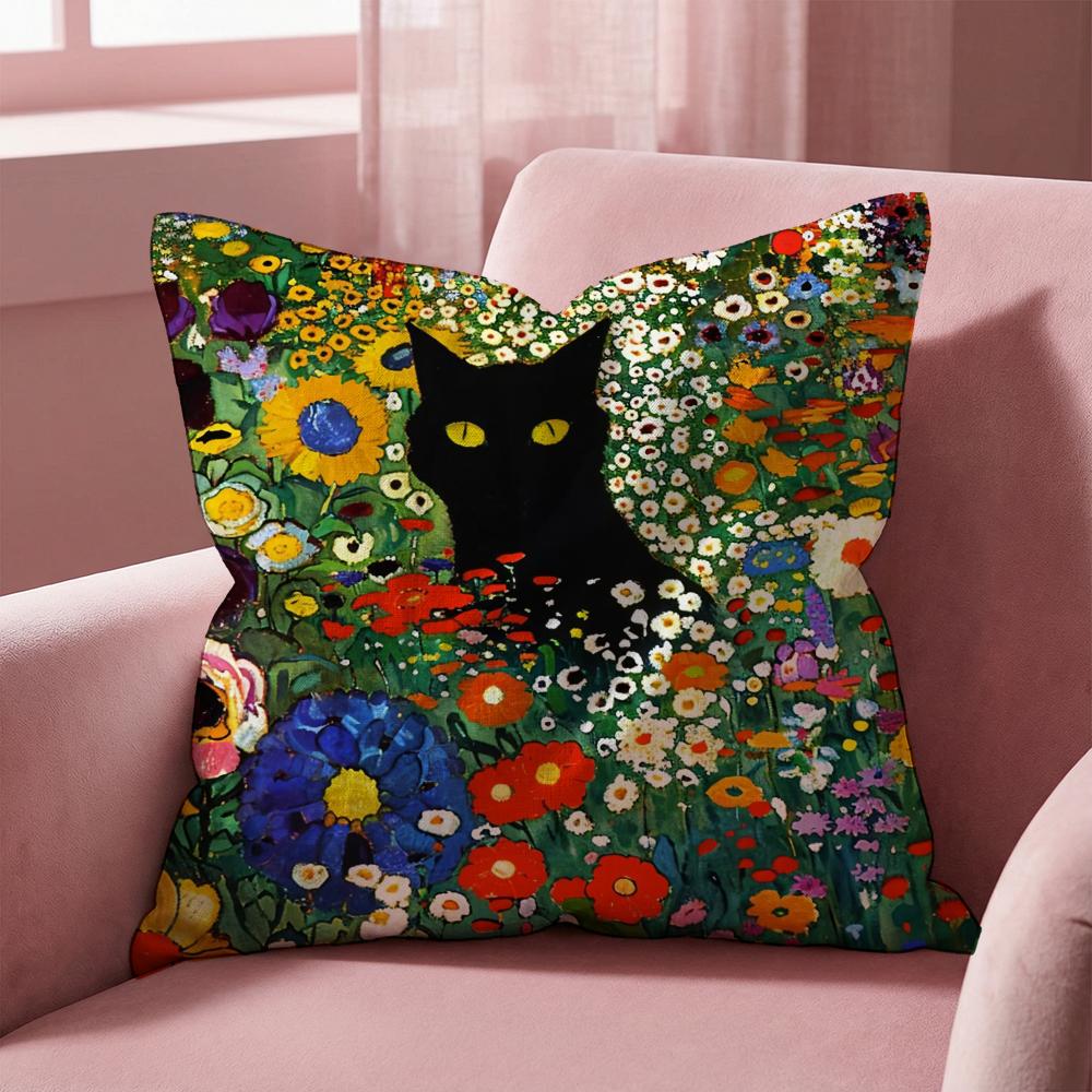 G-Gustav K-Klimt Oil Painting Cushion Cover Multi-Scene Pillow Cover for Home & Car - Reversible, Soft & Durable for Daily Use